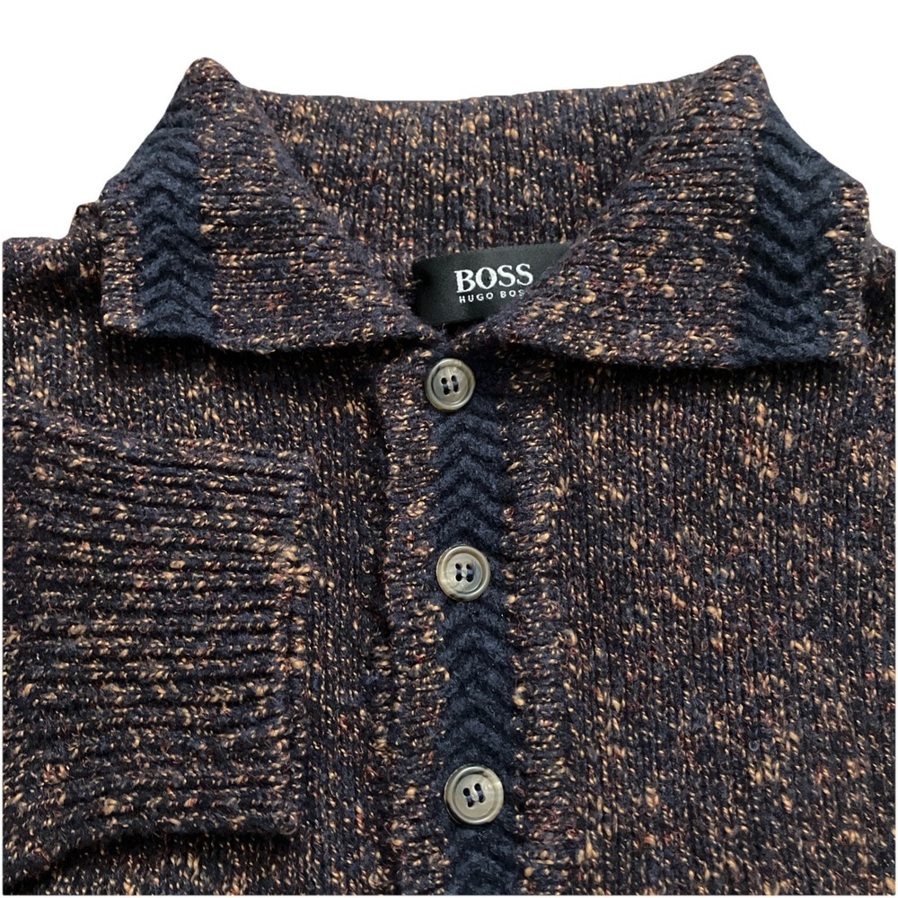 Hugo Boss Men's Size XL‎ Wool Blend 1/4 Zip Pullover Sweater Made In Italy
